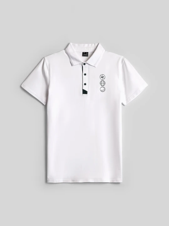 Zdjęcie produktu 4F Koszulka polo regular męska - biała XXL