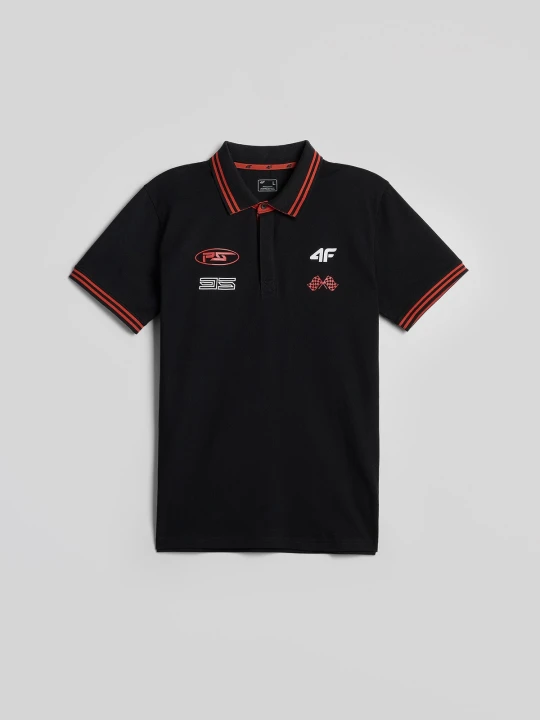 Zdjęcie produktu 4F Koszulka polo regular męska - czarna XXL