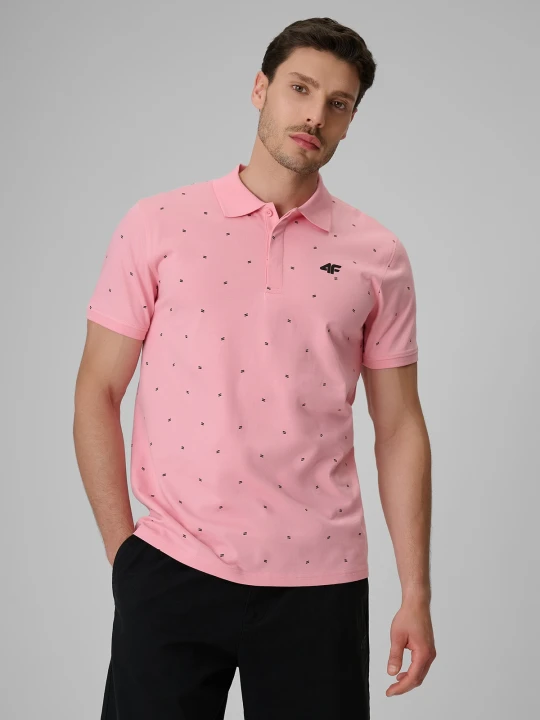 Zdjęcie produktu 4F Koszulka polo regular męska - różowa S