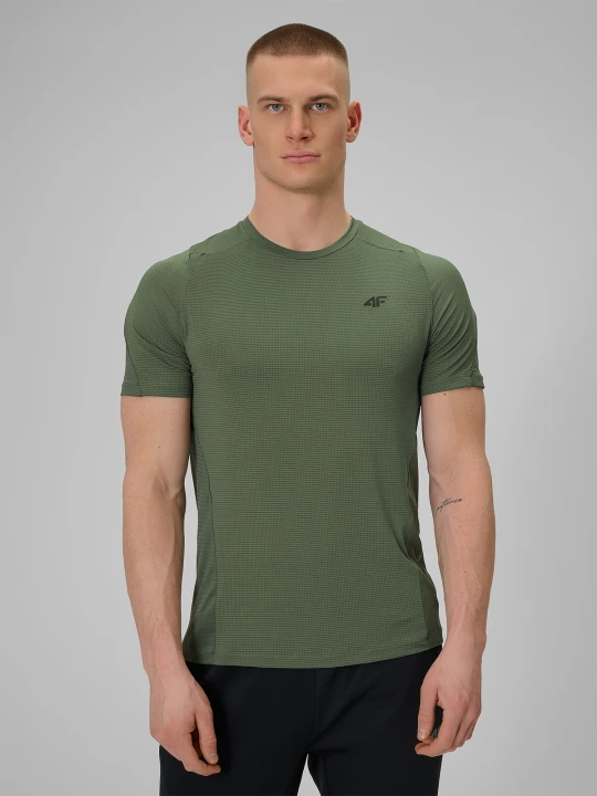Zdjęcie produktu 4F Koszulka regular treningowa szybkoschnąca męska - khaki XXL zielony