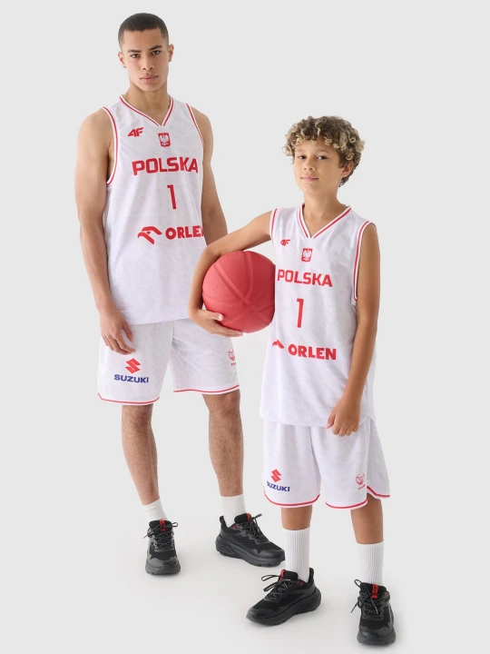 Zdjęcie produktu 4F Koszulka reprezentacyjna dziecięca 4F x PZKOSZ 2024 - SOCHAN - biała 122 / 128 (6-8 lat)