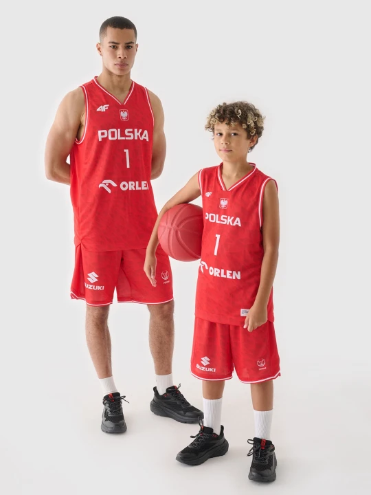 Zdjęcie produktu 4F Koszulka reprezentacyjna dziecięca 4F x PZKOSZ 2024 - SOCHAN - czerwona 98 / 104