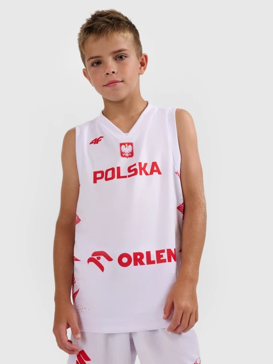Zdjęcie produktu 4F Koszulka reprezentacyjna z możliwością personalizacji dziecięca 4F x PZKOSZ - biała 98 / 104