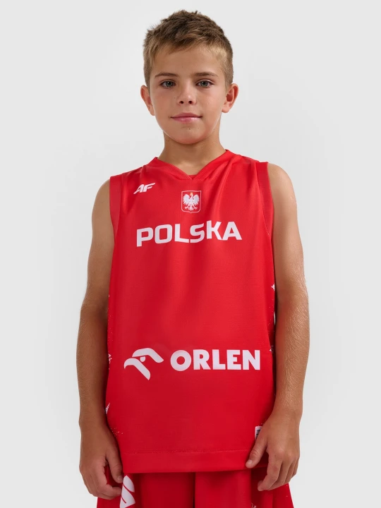 Zdjęcie produktu 4F Koszulka reprezentacyjna z możliwością personalizacji dziecięca 4F x PZKOSZ - czerwona 122 / 128 (6-8 lat)
