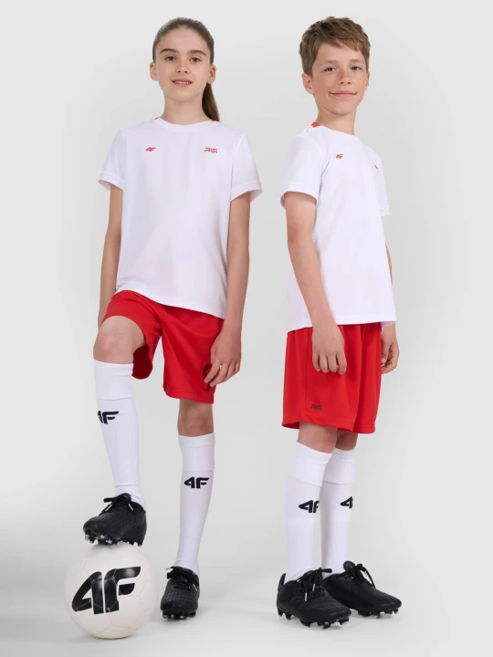 Zdjęcie produktu 4F Koszulka sportowa dziecięca 4F JUNIOR x Robert Lewandowski - biała 158 / 164 (12-14 lat)
