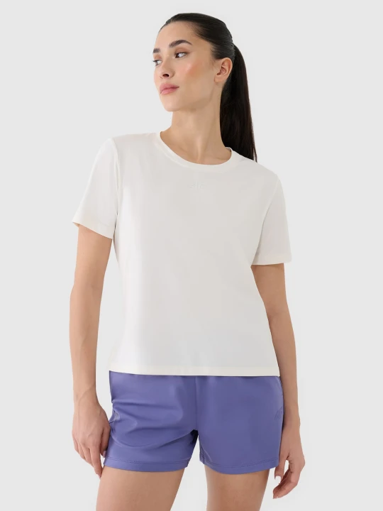 Zdjęcie produktu 4F Koszulka treningowa oversize szybkoschnąca damska - biała XS
