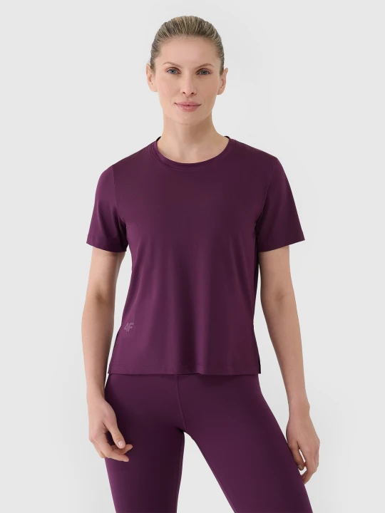 Zdjęcie produktu 4F Koszulka treningowa oversize szybkoschnąca damska - fioletowa XS