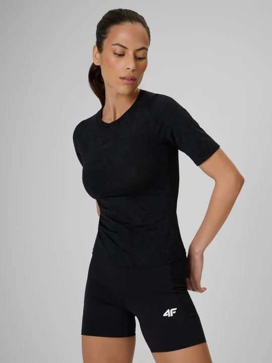 Zdjęcie produktu 4F Koszulka treningowa slim szybkoschnąca damska - czarna M
