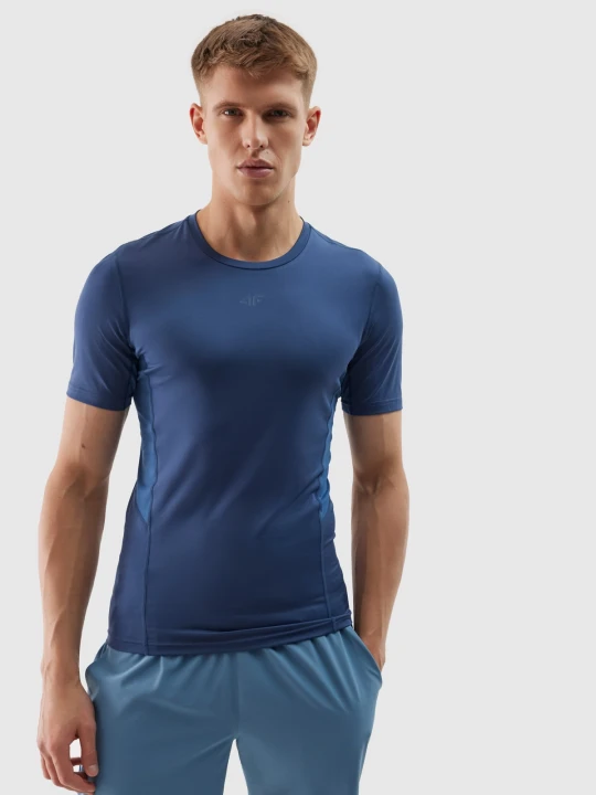 Zdjęcie produktu 4F Koszulka treningowa slim z materiałów z recyklingu męska - granatowa M