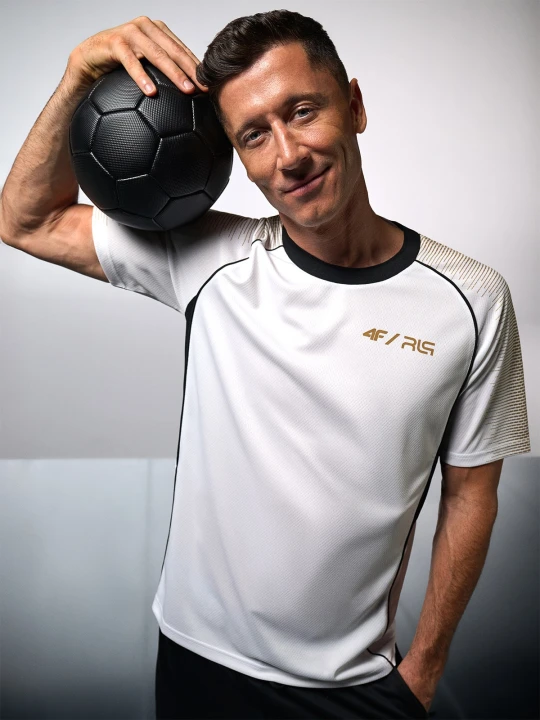Zdjęcie produktu 4F Koszulka treningowa szybkoschnąca męska 4F x Robert Lewandowski - biała XXL