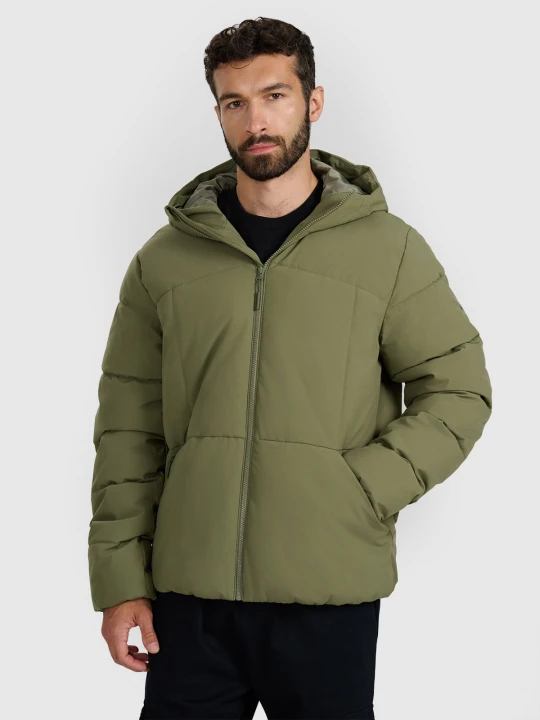 Zdjęcie produktu 4F Kurtka puchowa z wypełnieniem syntetycznym męska - oliwkowa / khaki XXL zielony