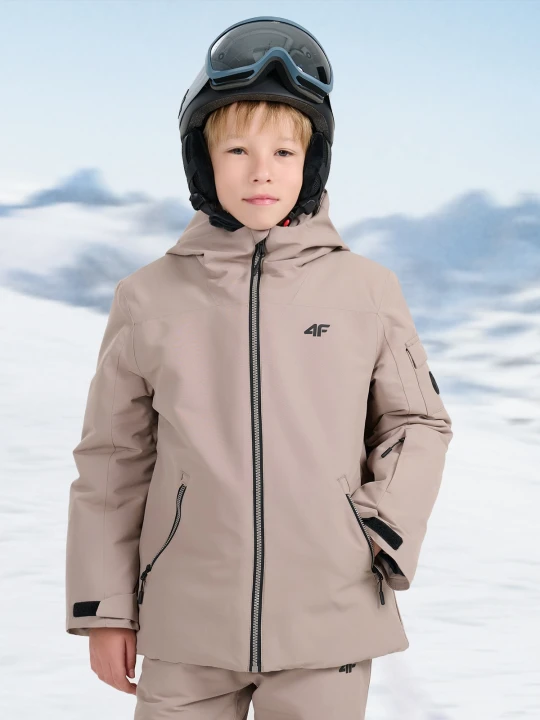 Zdjęcie produktu 4F Kurtka snowboardowa membrana 8000 chłopięca - brązowa 140 (9-10 lat)