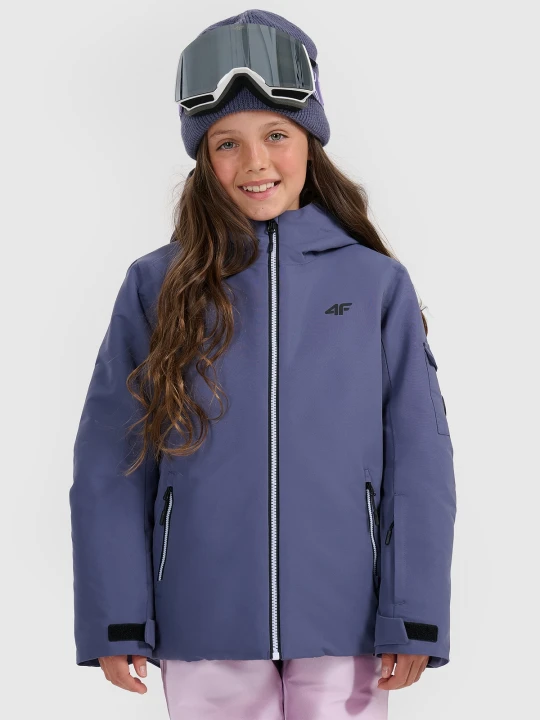 Zdjęcie produktu 4F Kurtka snowboardowa membrana 8000 dziewczęca - granatowa 128 (7-8 lat)