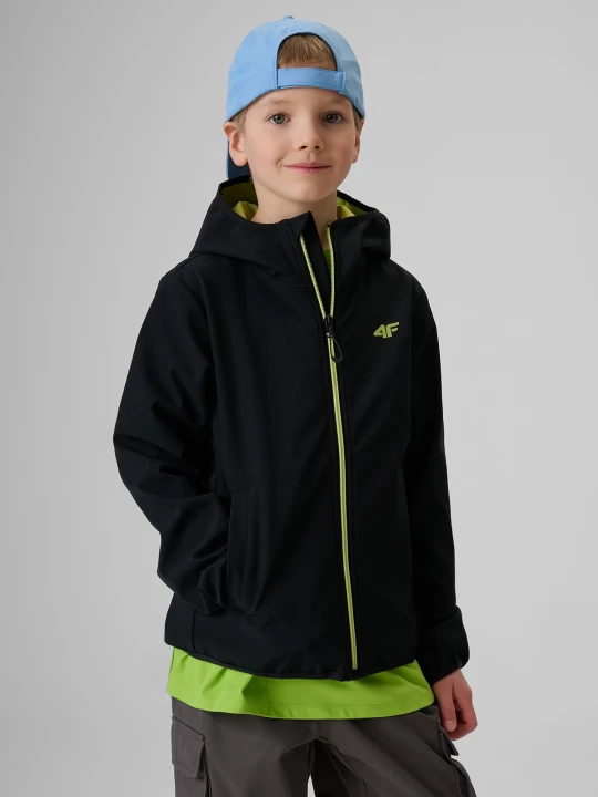 Zdjęcie produktu 4F Kurtka softshell wiatroodporna membrana 5000 chłopięca - czarna 158 (12-13 lat)
