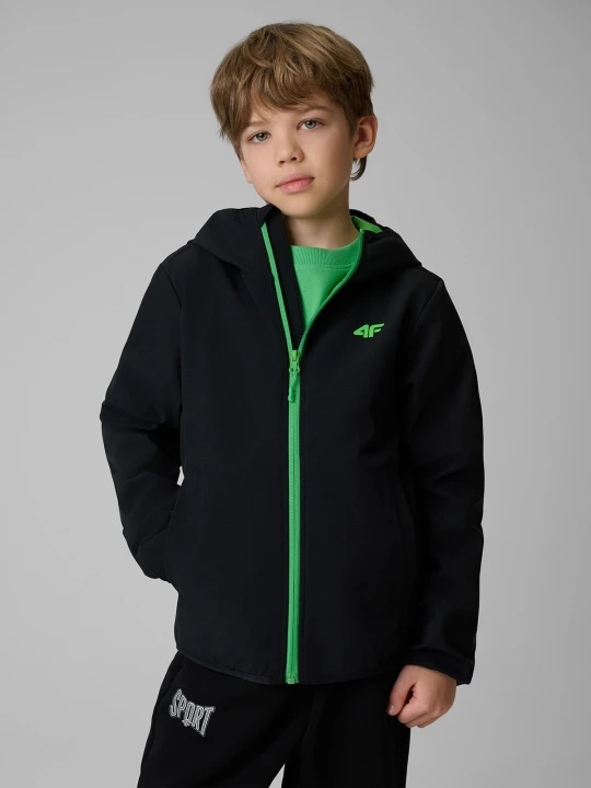 Zdjęcie produktu 4F Kurtka softshell wiatroodporna membrana 5000 chłopięca - czarna 128 (7-8 lat)