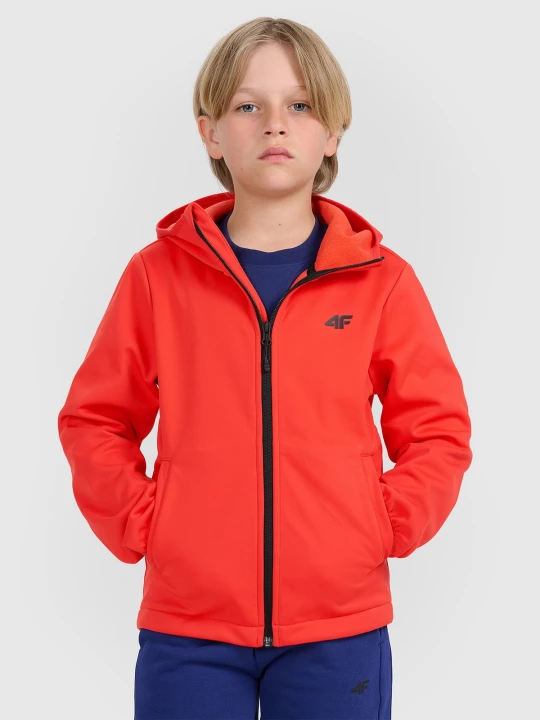 Zdjęcie produktu 4F Kurtka softshell wiatroodporna membrana 5000 chłopięca - czerwona 164 (13-14 lat)