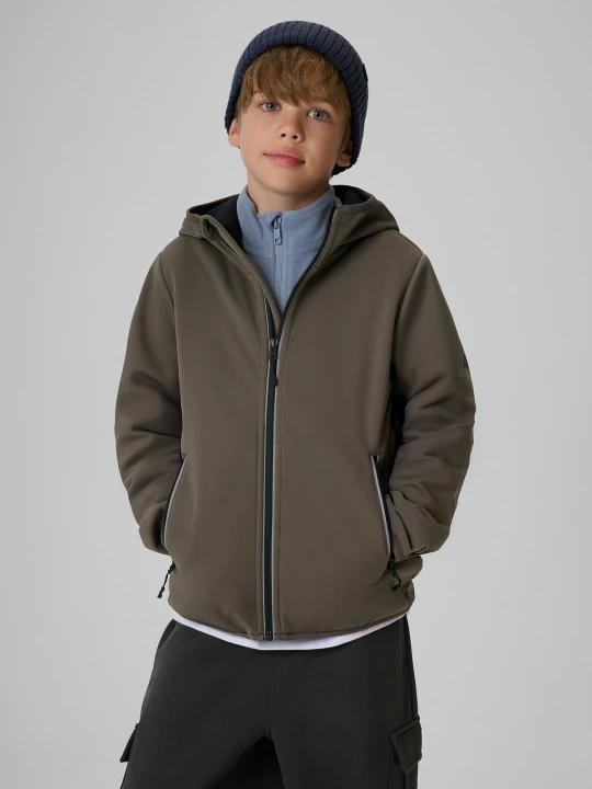 Zdjęcie produktu 4F Kurtka softshell wiatroodporna membrana 5000 chłopięca - khaki 134 (8-9 lat) zielony