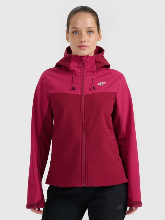 Zdjęcie produktu 4F Kurtka softshell wiatroodporna membrana 8000 damska - czerwona XS