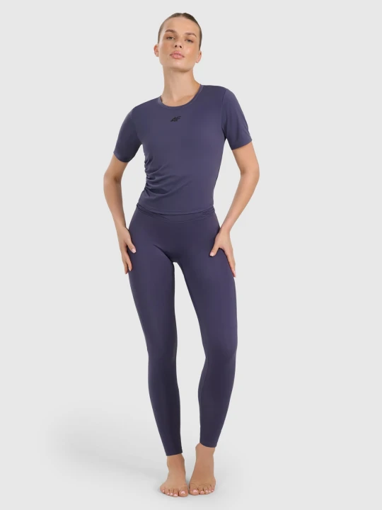 Zdjęcie produktu 4F Legginsy do jogi i pilatesu szybkoschnące damskie - granatowe XS