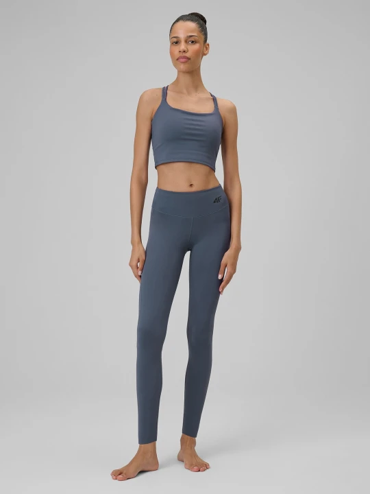 Zdjęcie produktu 4F Legginsy do jogi szybkoschnące damskie - granatowe XS Fioletowy