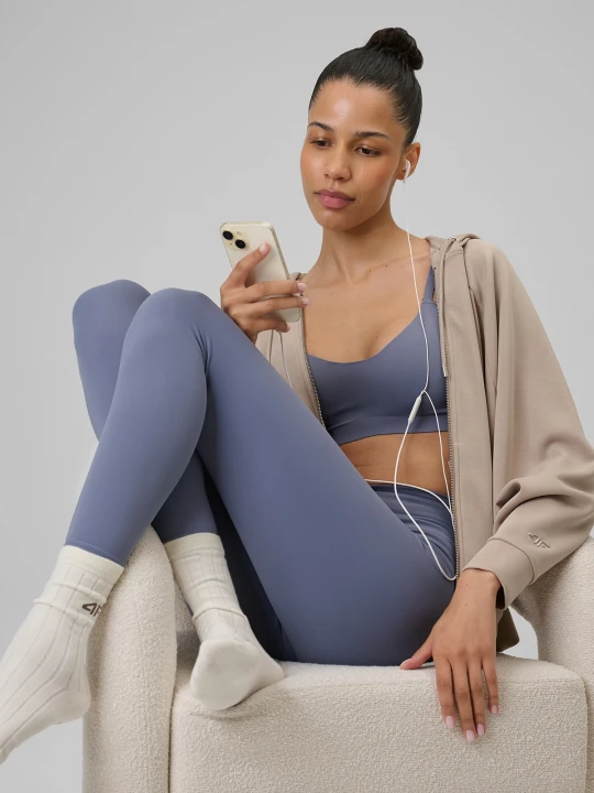 Zdjęcie produktu 4F Legginsy do jogi szybkoschnące damskie - niebieskie S