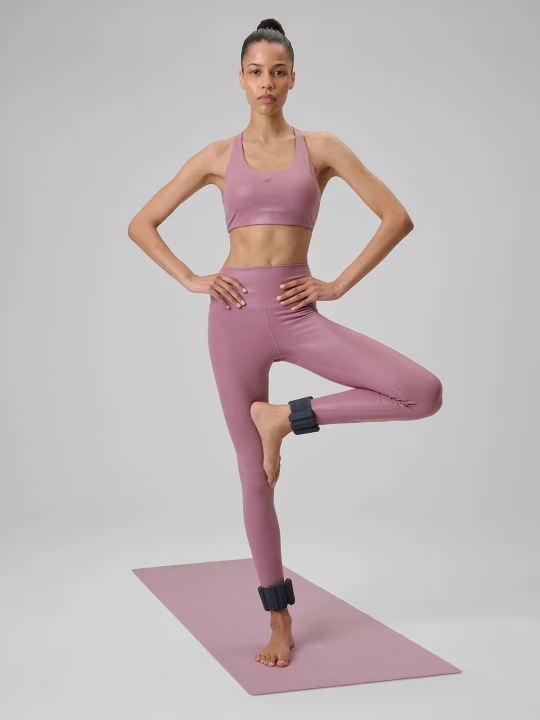 Zdjęcie produktu 4F Legginsy do jogi szybkoschnące damskie - różowe XS