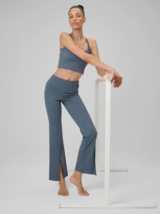 Zdjęcie produktu 4F Legginsy do jogi z rozszerzanymi nogawkami damskie - niebieskie S