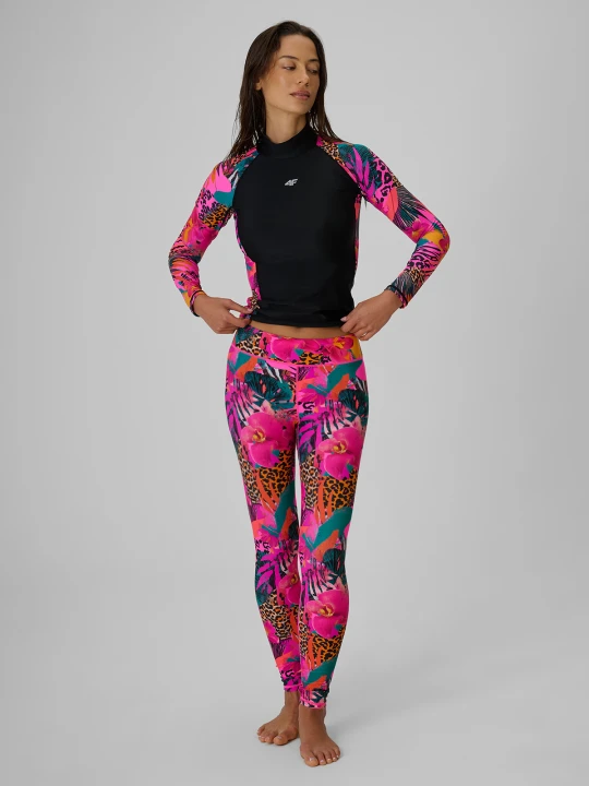 Zdjęcie produktu 4F Legginsy do pływania i sportów wodnych z filtrem UPF50+ damskie - multikolor XXL