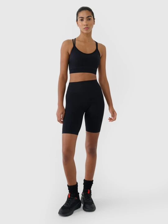 Zdjęcie produktu 4F Legginsy kolarki bezszwowe treningowe damskie - czarne XS / S