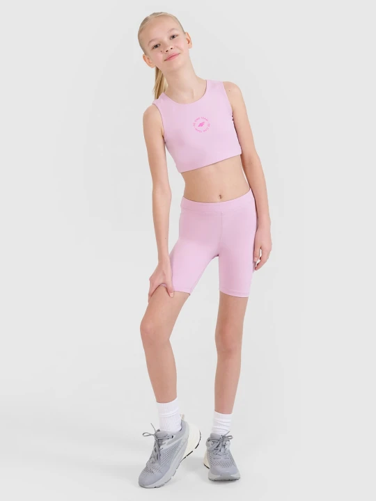 Zdjęcie produktu 4F Legginsy kolarki sportowe dziewczęce - różowe 158/164 (12-14 lat)