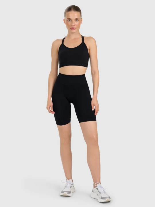 Zdjęcie produktu 4F Legginsy kolarki treningowe bezszwowe damskie - czarne XS/S