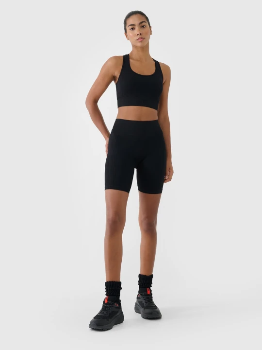 Zdjęcie produktu 4F Legginsy kolarki treningowe bezszwowe damskie - czarne XS / S