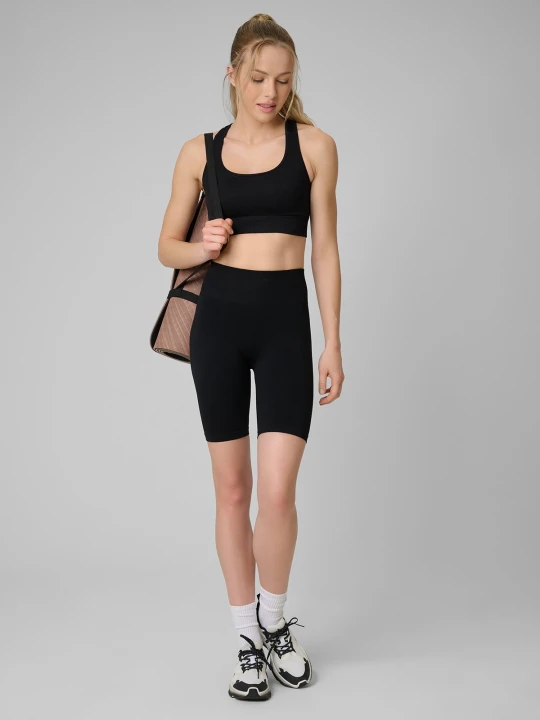 Zdjęcie produktu 4F Legginsy kolarki treningowe bezszwowe damskie - czarne XS / S
