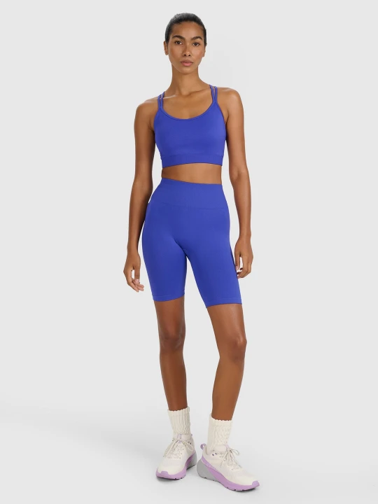 Zdjęcie produktu 4F Legginsy kolarki treningowe bezszwowe damskie - niebieskie XS / S