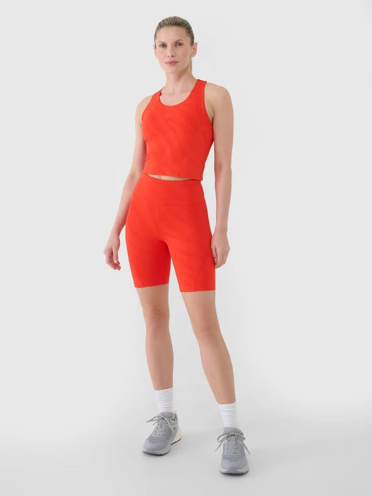 Zdjęcie produktu 4F Legginsy kolarki treningowe damskie - czerwone M