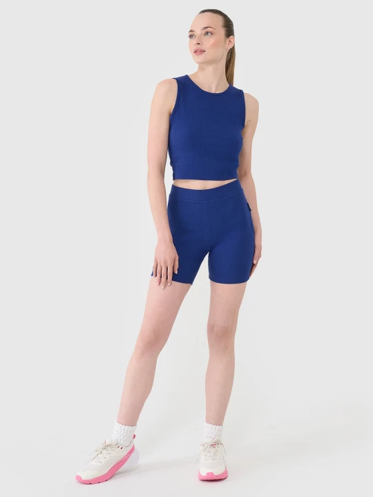 Zdjęcie produktu 4F Legginsy krótkie dzianinowe damskie - granatowe L