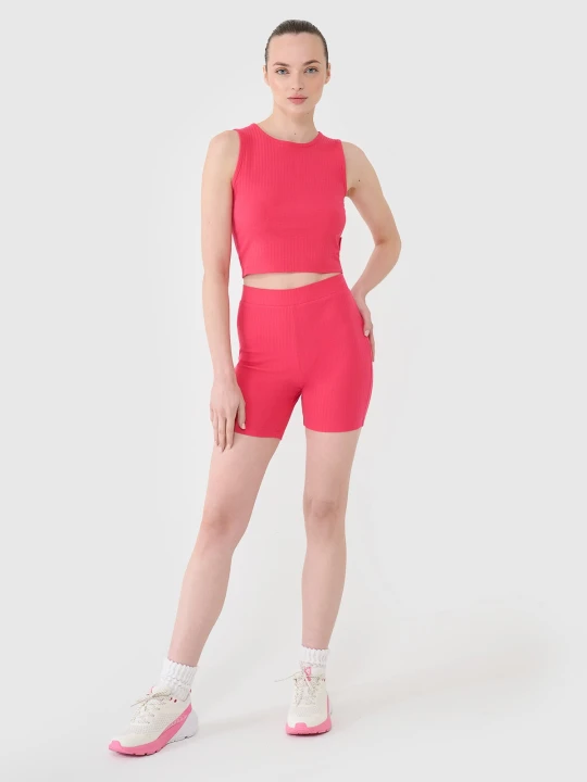 Zdjęcie produktu 4F Legginsy krótkie dzianinowe damskie - różowe XS