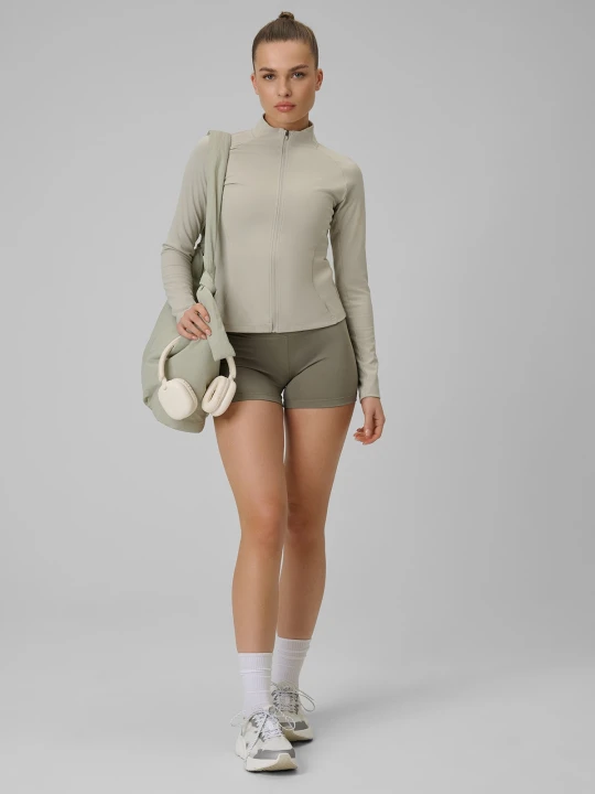 Zdjęcie produktu 4F Legginsy krótkie treningowe damskie - oliwkowe XL zielony