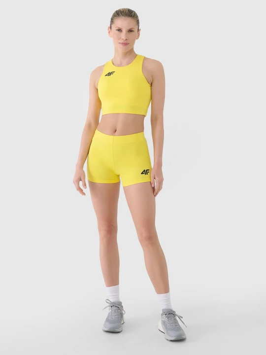 Zdjęcie produktu 4F Legginsy krótkie treningowe damskie - żółte XL