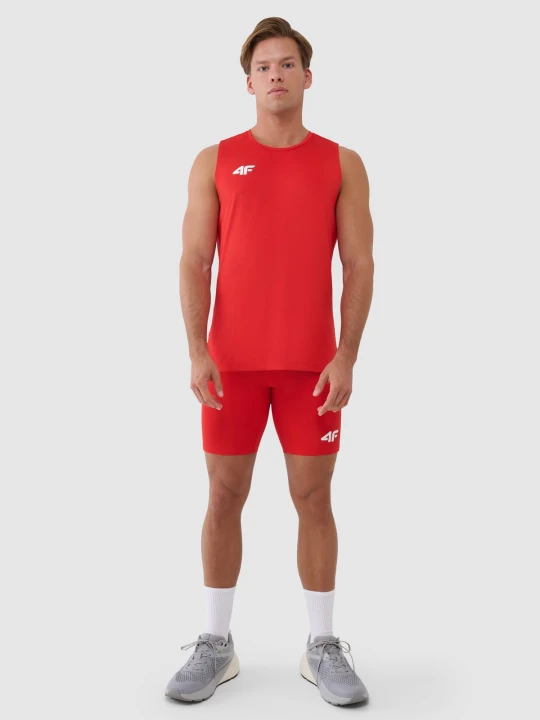 Zdjęcie produktu 4F Legginsy krótkie treningowe męskie - czerwone XS