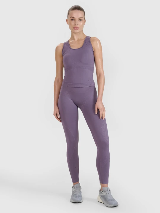 Zdjęcie produktu 4F Legginsy treningowe bezszwowe 4F | Anna Lewandowska - fioletowe S/M