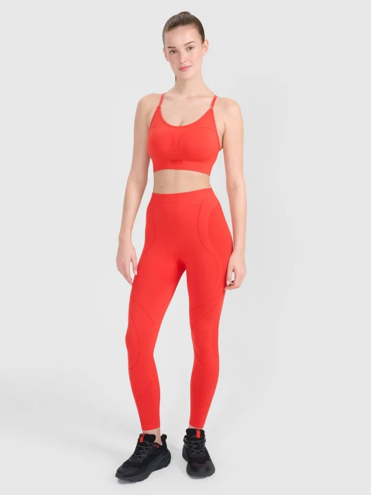 Zdjęcie produktu 4F Legginsy treningowe bezszwowe damskie - czerwone M / L