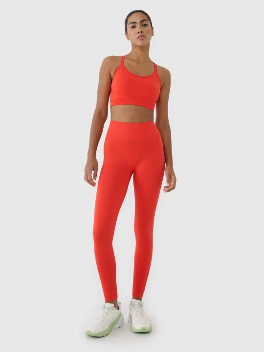 Zdjęcie produktu 4F Legginsy treningowe bezszwowe damskie - czerwone M / L