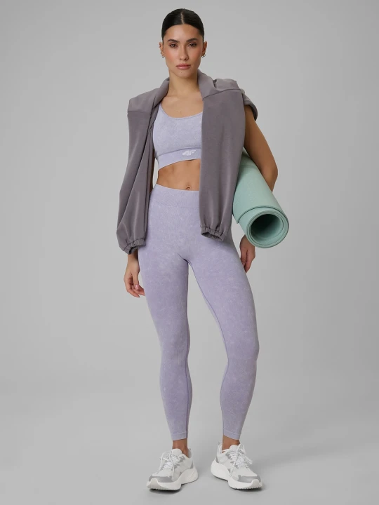 Zdjęcie produktu 4F Legginsy treningowe bezszwowe damskie - fioletowe XS / S