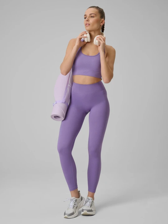 Zdjęcie produktu 4F Legginsy treningowe bezszwowe damskie - fioletowe M / L