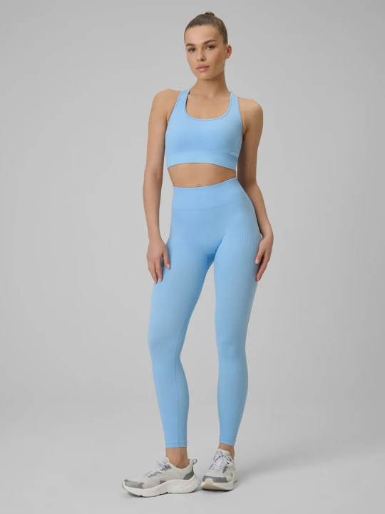 Zdjęcie produktu 4F Legginsy treningowe bezszwowe damskie - niebieskie XS / S