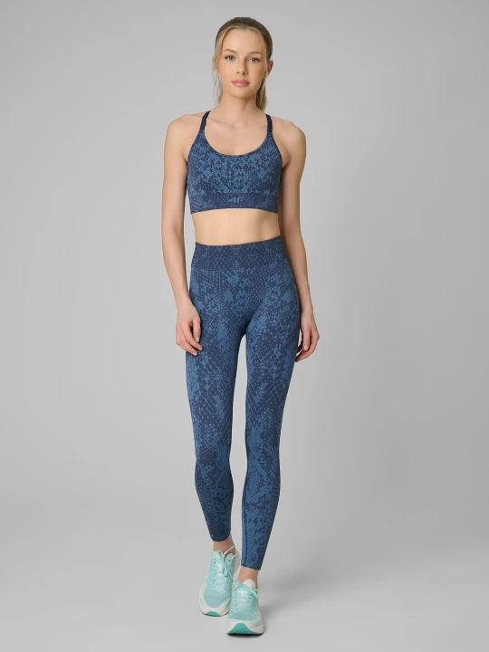 Zdjęcie produktu 4F Legginsy treningowe bezszwowe damskie - turkusowe XS / S Turkusowy