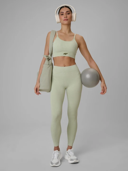 Zdjęcie produktu 4F Legginsy treningowe bezszwowe damskie - zielone XS / S