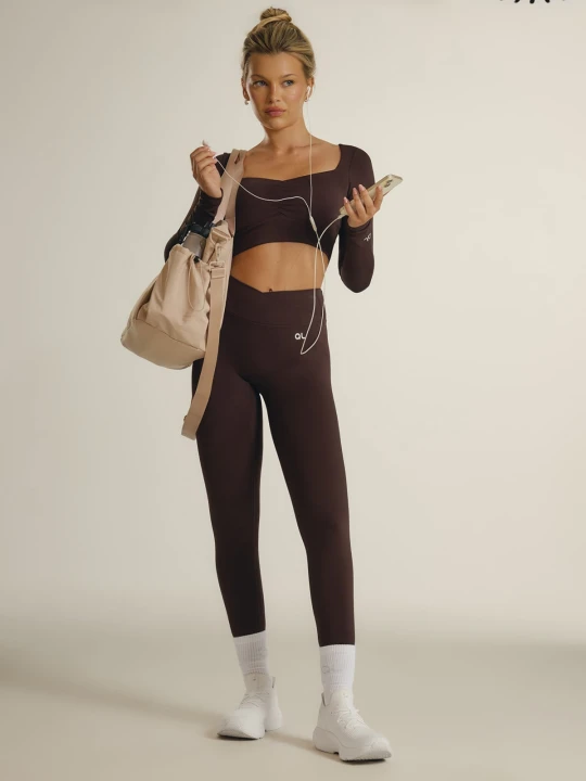 Zdjęcie produktu 4F Legginsy treningowe damskie 4F | Anna Lewandowska - brązowe XL