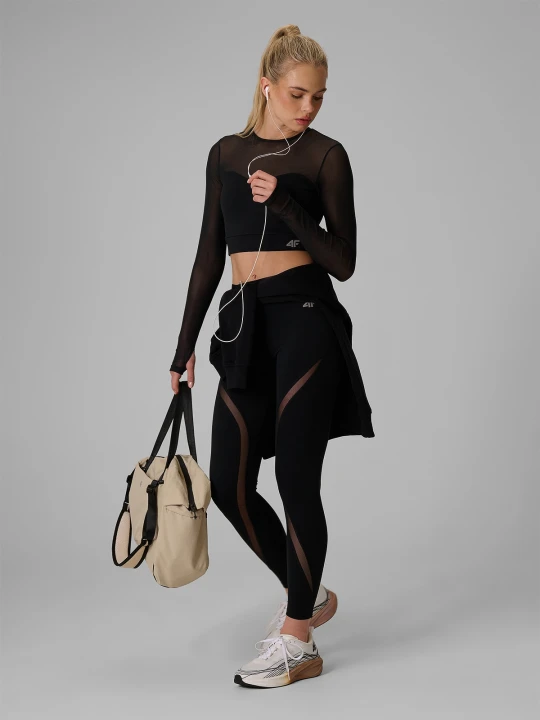 Zdjęcie produktu 4F Legginsy treningowe szybkoschnące damskie - czarne M